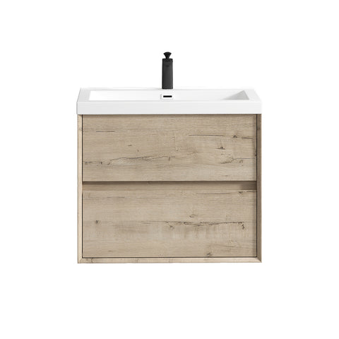 Kingdee 30" Light Oak Wall Mounted Vanity with Reinforced Acrylic Sink