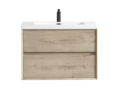 Kingdee 36" Light Oak Wall Mounted Vanity with Reinforced Acrylic Sink