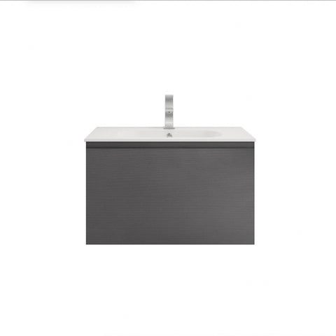 Aipo 30" Dark Gray Oak Wall Mounted Vanity with Reinforced Acrylic Sink