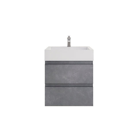 Monterey 24" Cement Gray Wall Mounted Vanity with Reinforced Acrylic Sink