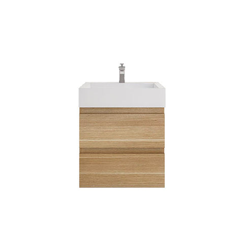 Monterey 24" White Oak Wall Mounted Vanity with Reinforced Acrylic Sink