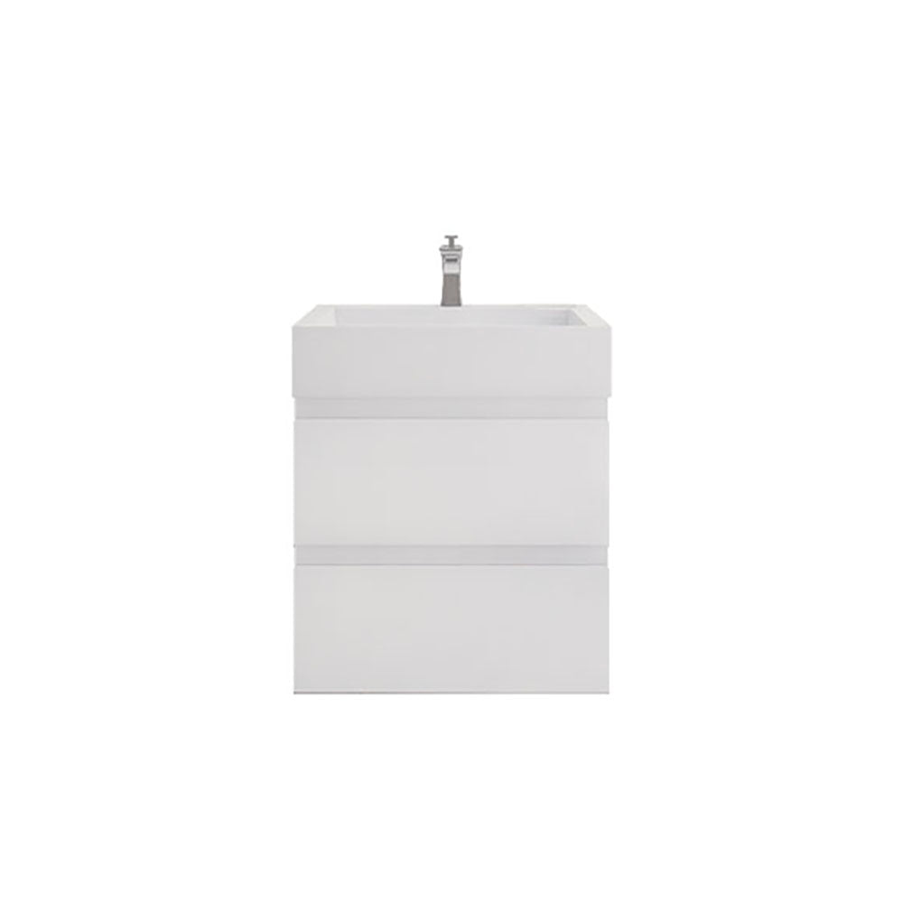 Monterey 24" Glossy White Wall Mounted Vanity with Reinforced Acrylic Sink