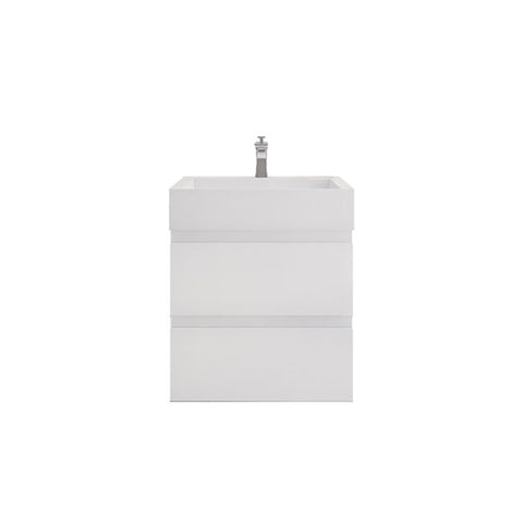 Monterey 24" Glossy White Wall Mounted Vanity with Reinforced Acrylic Sink