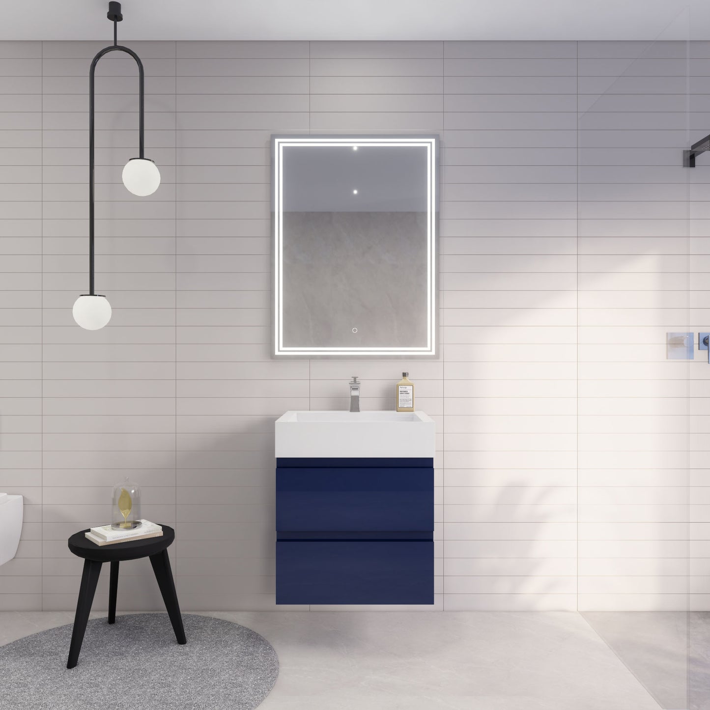 Monterey 24" Night Blue Wall Mounted Vanity with Reinforced Acrylic Sink