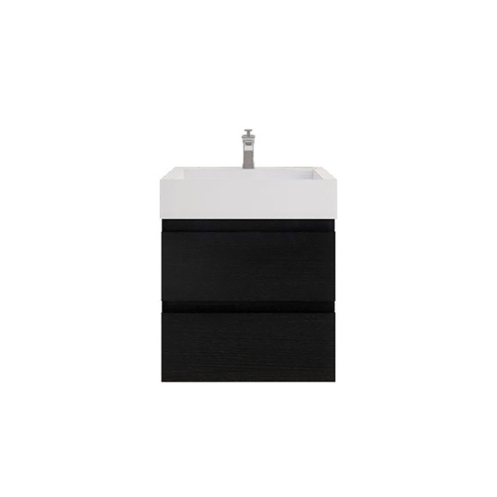 Monterey 24" Rich Black Wall Mounted Vanity with Reinforced Acrylic Sink