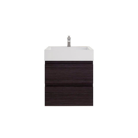 Monterey 24" Dark Gray Oak Wall Mounted Vanity with Reinforced Acrylic Sink