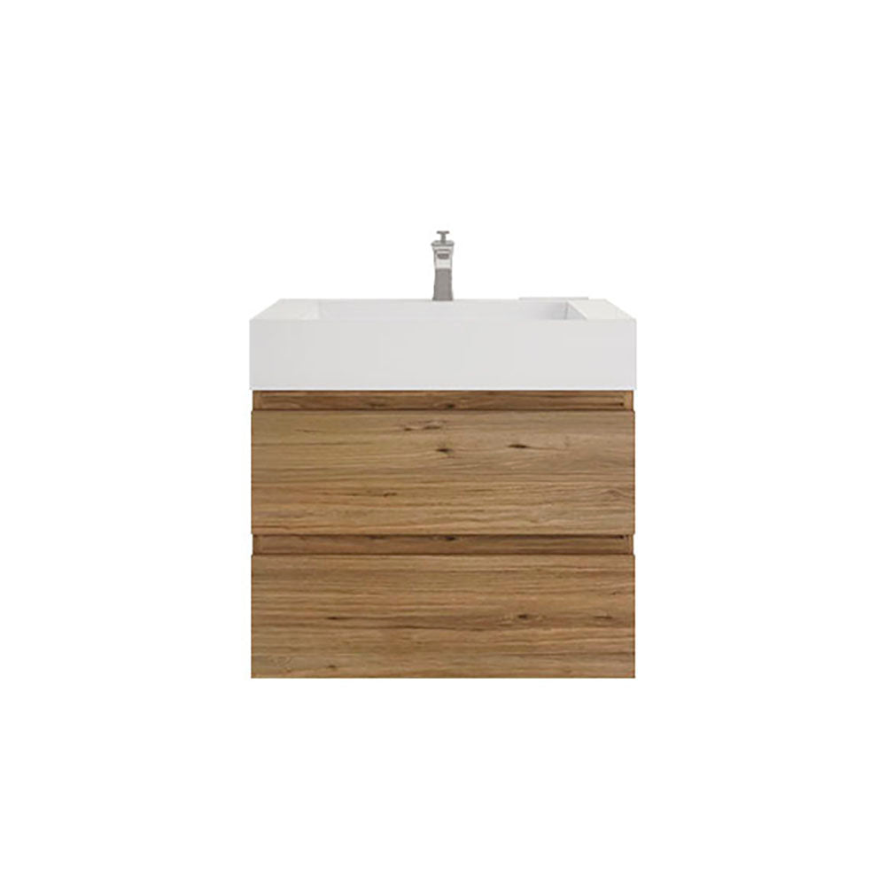 Monterey 30" Natural Oak Wall Mounted Vanity with Reinforced Acrylic Sink