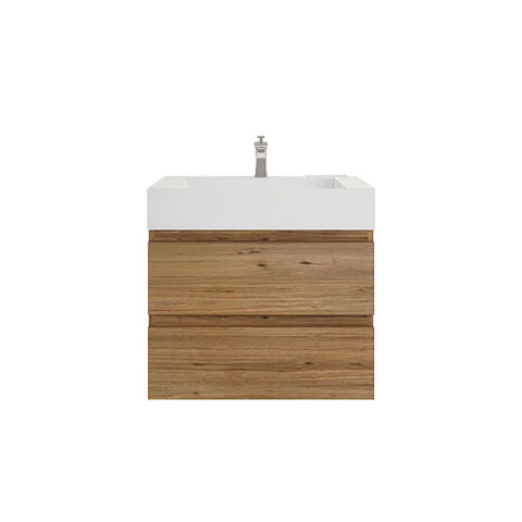 Monterey 30" Natural Oak Wall Mounted Vanity with Reinforced Acrylic Sink