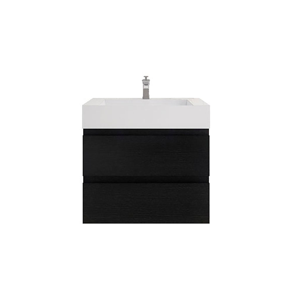 Monterey 30" Rich Black Wall Mounted Vanity with Reinforced Acrylic Sink