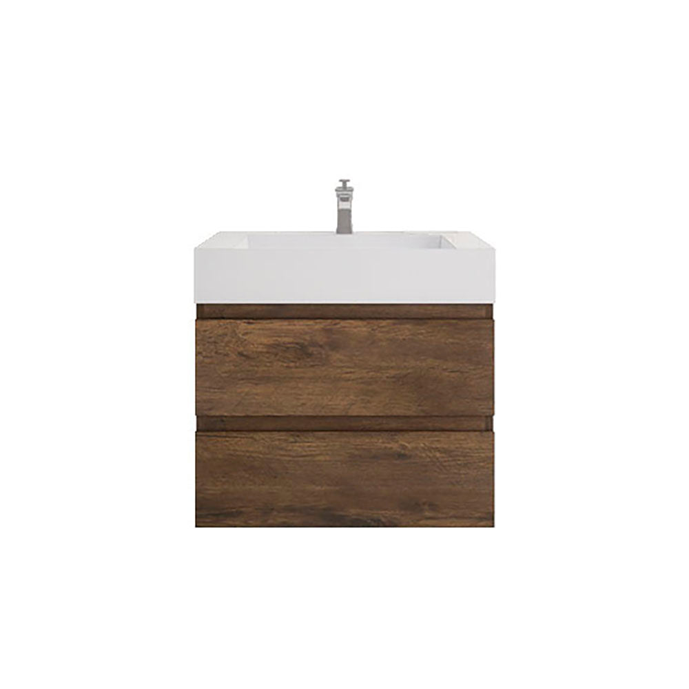 Monterey 30" Rosewood Wall Mounted Vanity with Reinforced Acrylic Sink