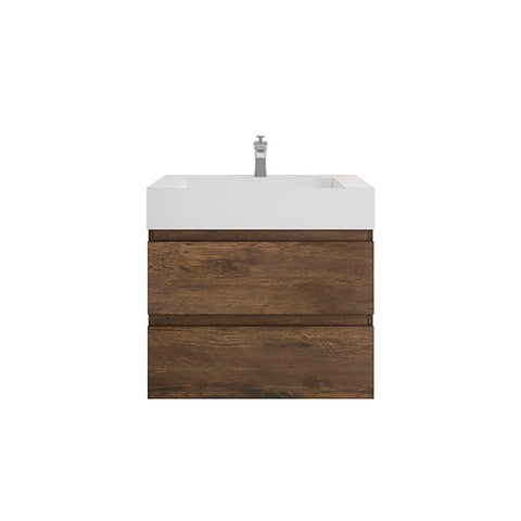 Monterey 30" Rosewood Wall Mounted Vanity with Reinforced Acrylic Sink