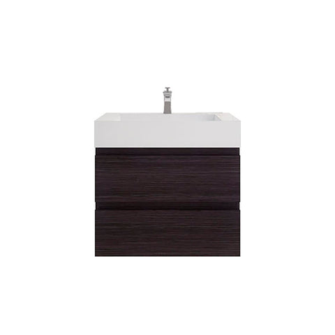 Monterey 30" Dark Gray Oak Wall Mounted Vanity with Reinforced Acrylic Sink