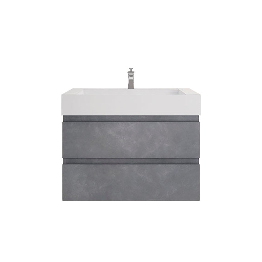 Monterey 36" Cement Gray Wall Mounted Vanity with Reinforced Acrylic Sink