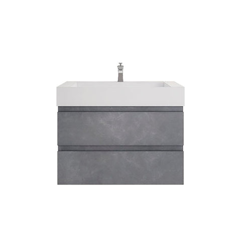 Monterey 36" Cement Gray Wall Mounted Vanity with Reinforced Acrylic Sink