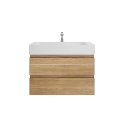 Monterey 36" White Oak Wall Mounted Vanity with Reinforced Acrylic Sink