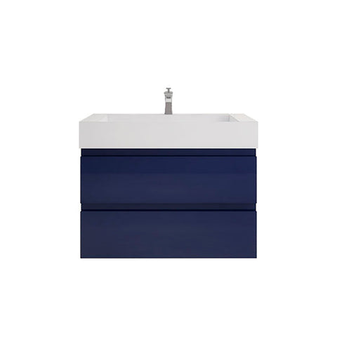 Monterey 36" Night Blue Wall Mounted Vanity with Reinforced Acrylic Sink