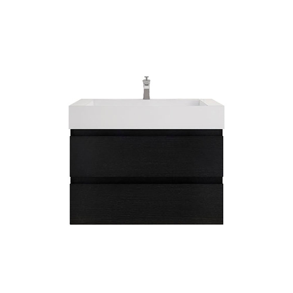 Monterey 36" Rich Black Wall Mounted Vanity with Reinforced Acrylic Sink