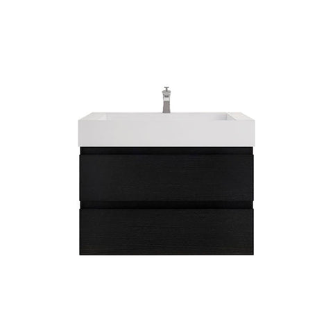 Monterey 36" Rich Black Wall Mounted Vanity with Reinforced Acrylic Sink
