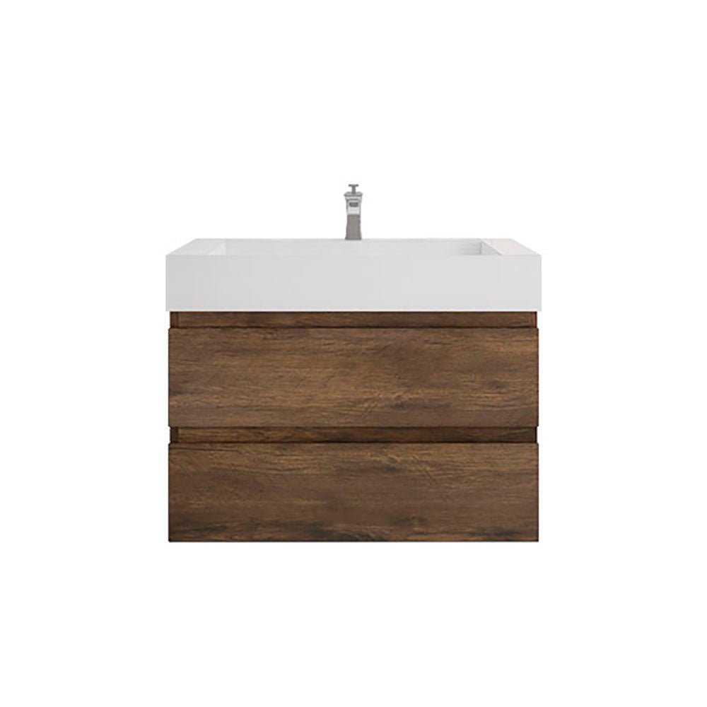 Monterey 36" Rosewood Wall Mounted Vanity with Reinforced Acrylic Sink