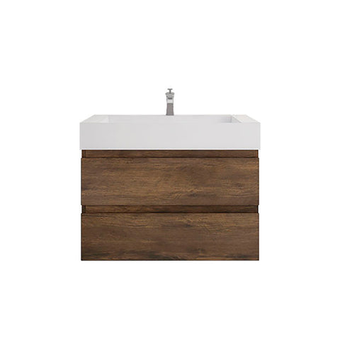 Monterey 36" Rosewood Wall Mounted Vanity with Reinforced Acrylic Sink