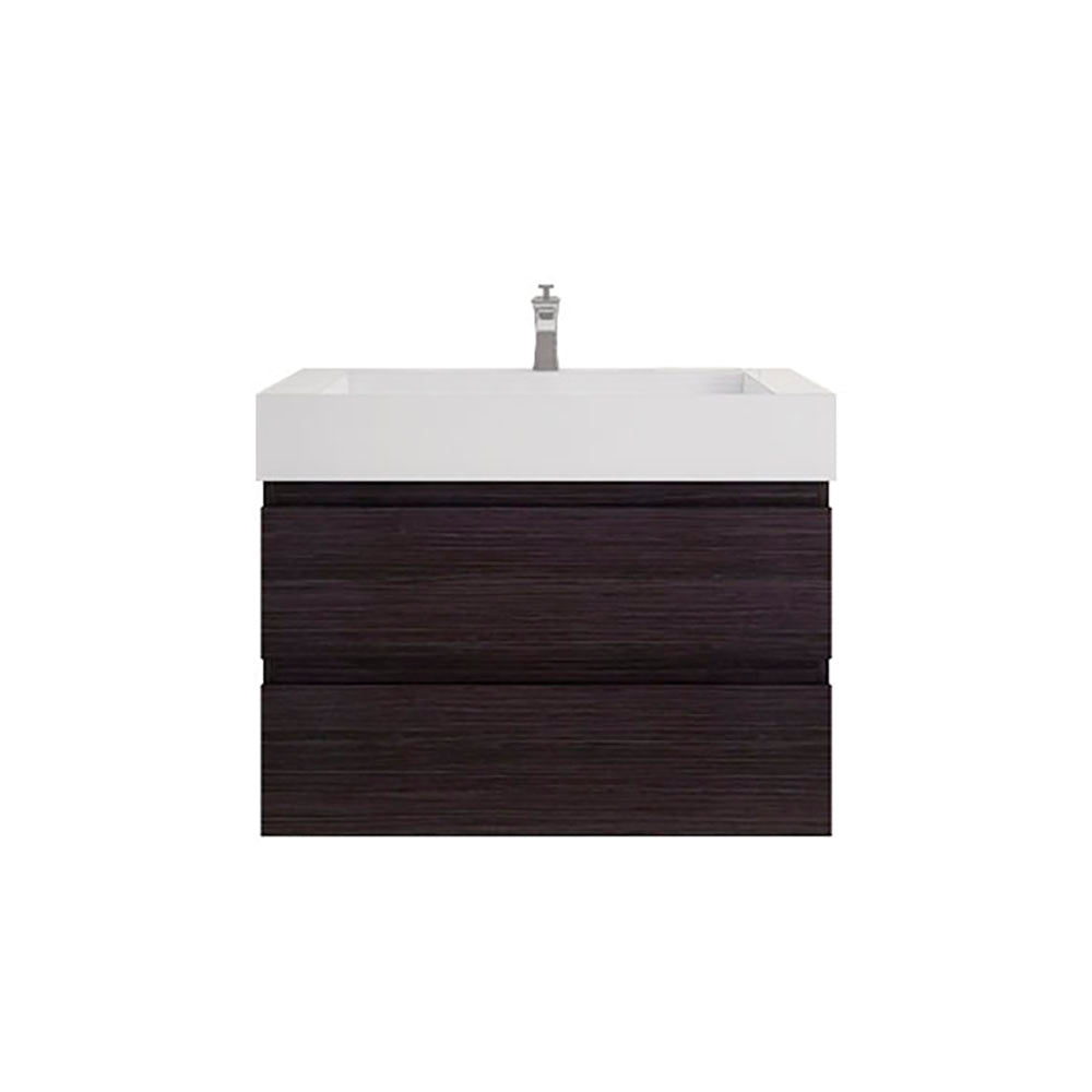 Monterey 36" Dark Gray Oak Wall Mounted Vanity with Reinforced Acrylic Sink