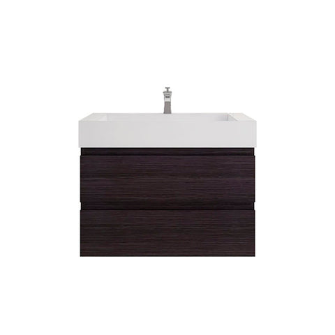 Monterey 36" Dark Gray Oak Wall Mounted Vanity with Reinforced Acrylic Sink