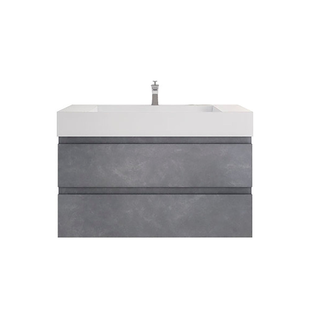 Monterey 42" Cement Gray Wall Mounted Vanity with Reinforced Acrylic Sink