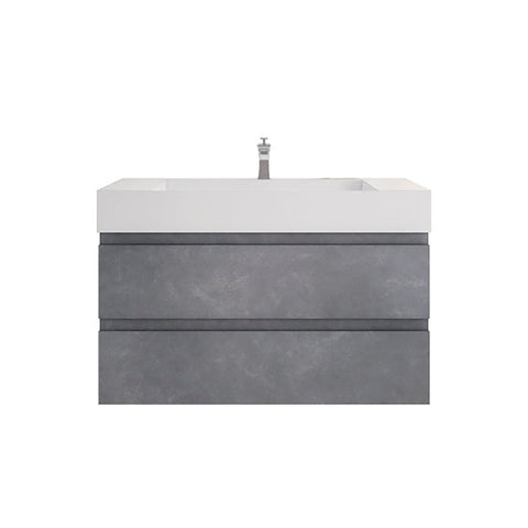 Monterey 42" Cement Gray Wall Mounted Vanity with Reinforced Acrylic Sink