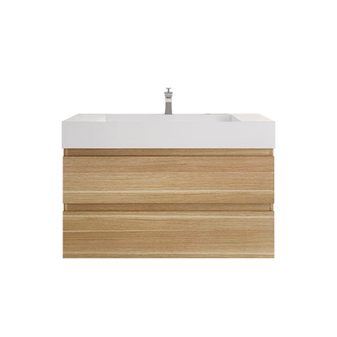 Monterey 42" White Oak Wall Mounted Vanity with Reinforced Acrylic Sink