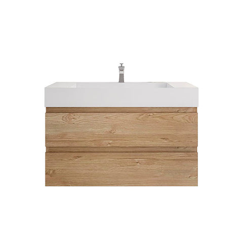 Monterey 42" New England Oak Wall Mounted Vanity with Reinforced Acrylic Sink