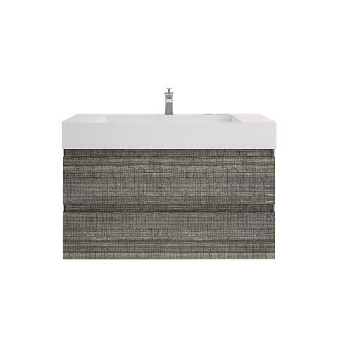 Monterey 42" High Gloss Ash Gray Wall Mounted Vanity with Reinforced Acrylic Sink