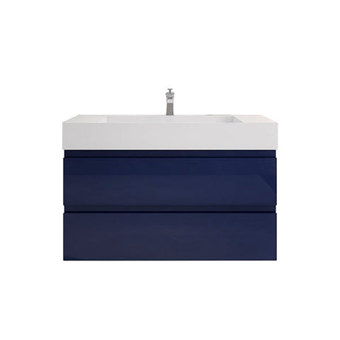 Monterey 42" Night Blue Wall Mounted Vanity with Reinforced Acrylic Sink