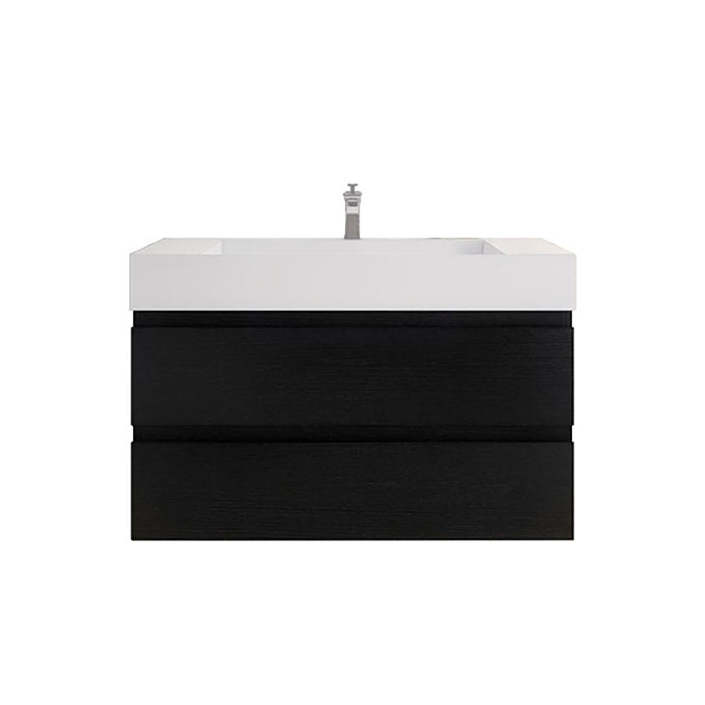 Monterey 42" Rich Black Wall Mounted Vanity with Reinforced Acrylic Sink
