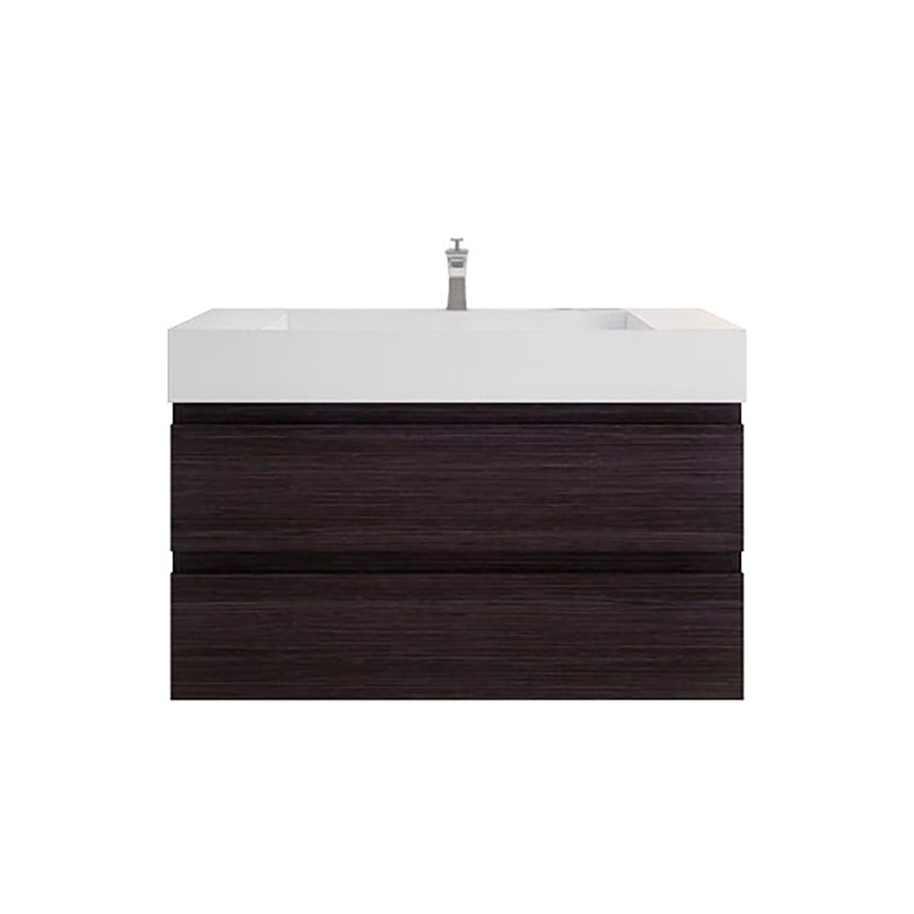 Monterey 42" Dark Gray Oak Wall Mounted Vanity with Reinforced Acrylic Sink