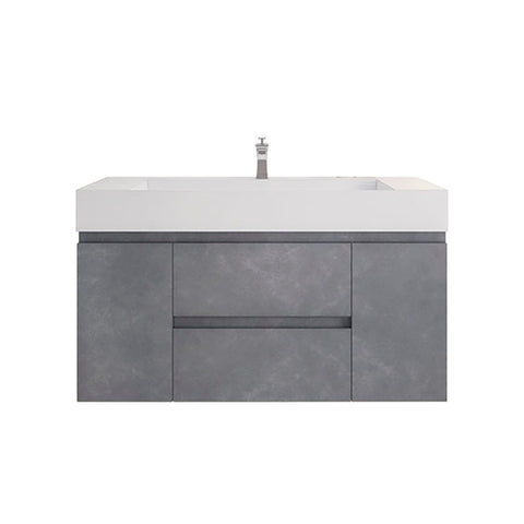 Monterey 48" Cement Gray Wall Mounted Vanity with Reinforced Acrylic Sink