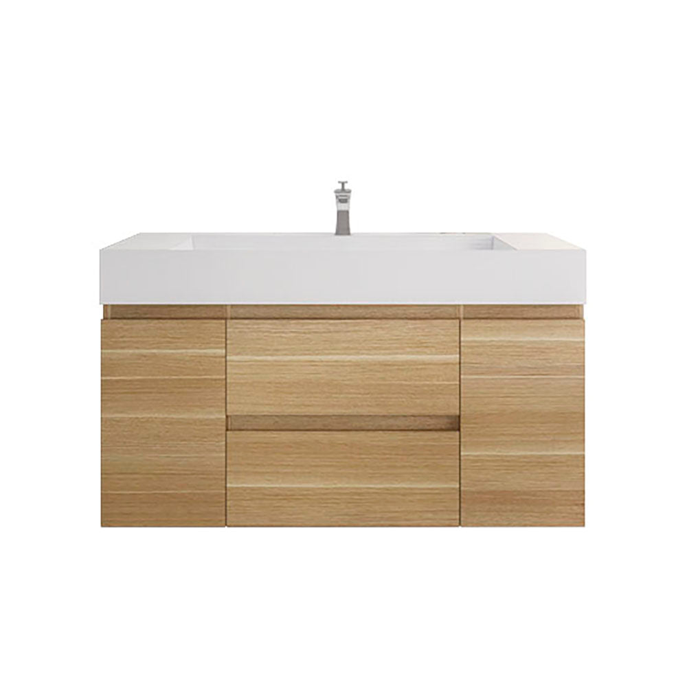 Monterey 48" White Oak Wall Mounted Vanity with Reinforced Acrylic Sink
