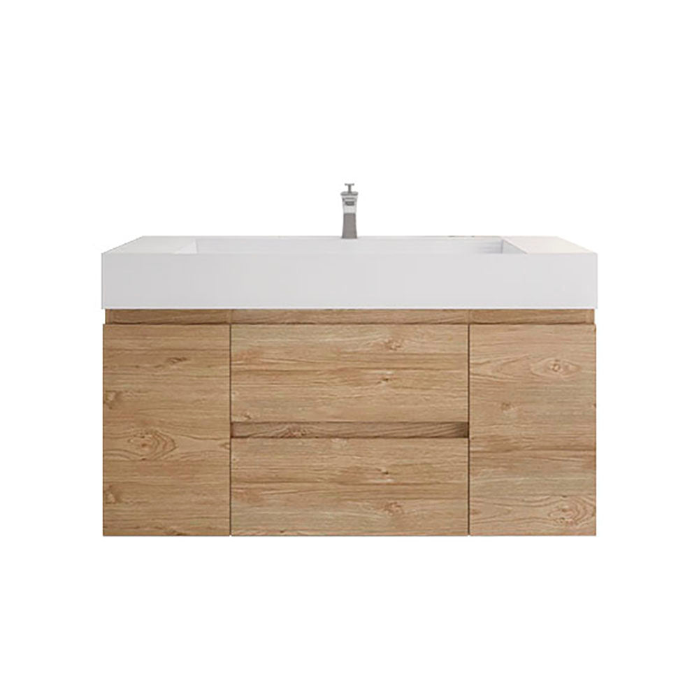 Monterey 48" New England Oak Wall Mounted Vanity with Reinforced Acrylic Sink