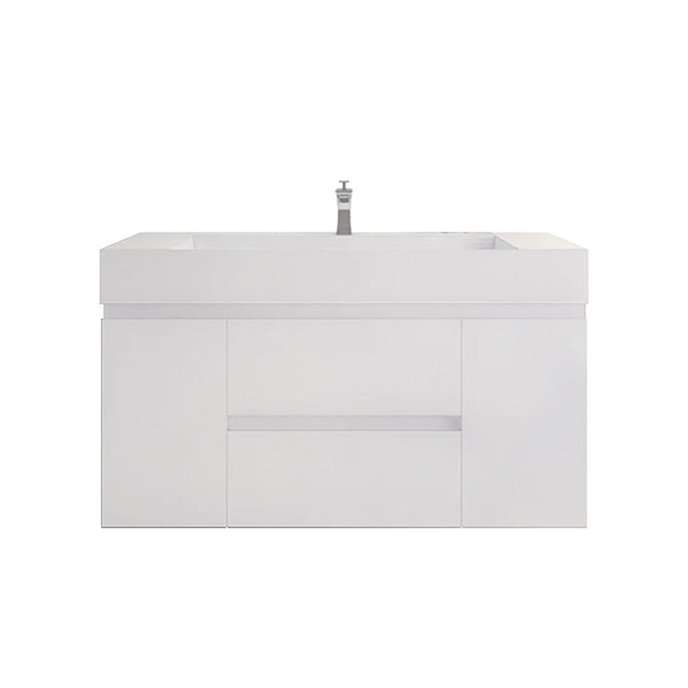 Monterey 48" Glossy White Wall Mounted Vanity with Reinforced Acrylic Sink
