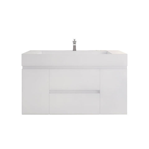 Monterey 48" Glossy White Wall Mounted Vanity with Reinforced Acrylic Sink