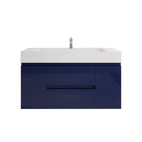 Monterey 48" Night Blue Wall Mounted Vanity with Reinforced Acrylic Sink