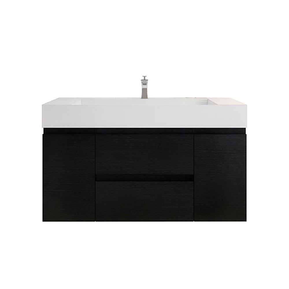 Monterey 48" Rich Black Wall Mounted Vanity with Reinforced Acrylic Sink