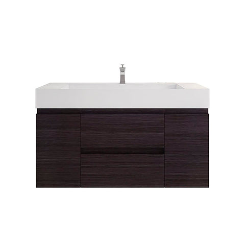 Monterey 48" Dark Gray Oak Wall Mounted Vanity with Reinforced Acrylic Sink