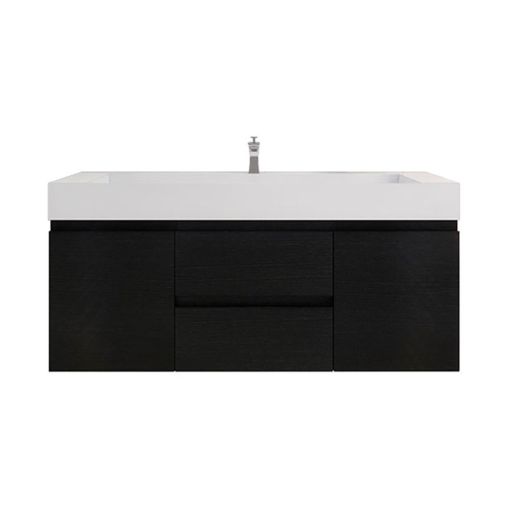 Monterey 60" Rich Black Wall Mounted Vanity with Reinforced Acrylic Sink