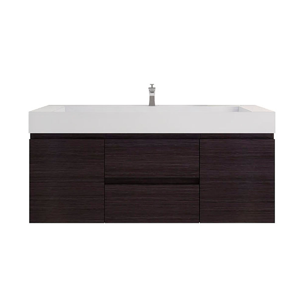 Monterey 60" Dark Gray Oak Wall Mounted Vanity with Reinforced Acrylic Sink