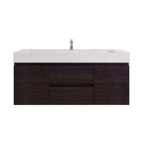 Monterey 60" Dark Gray Oak Wall Mounted Vanity with Reinforced Acrylic Sink