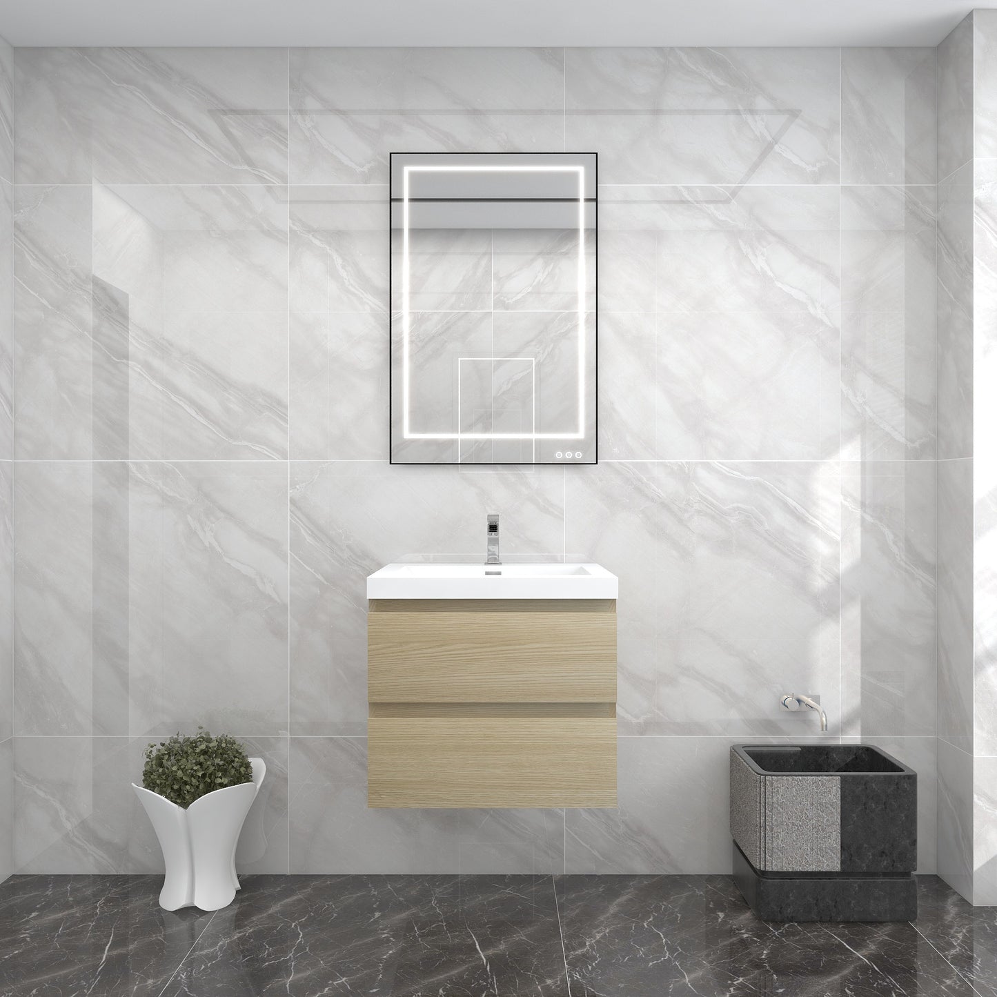 BOW 24" Single Sink Vanity in White Oak - Better Vanity
