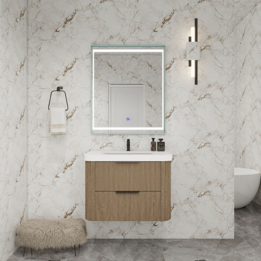 Celine Fluted Floating Bathroom Vanity with Sink