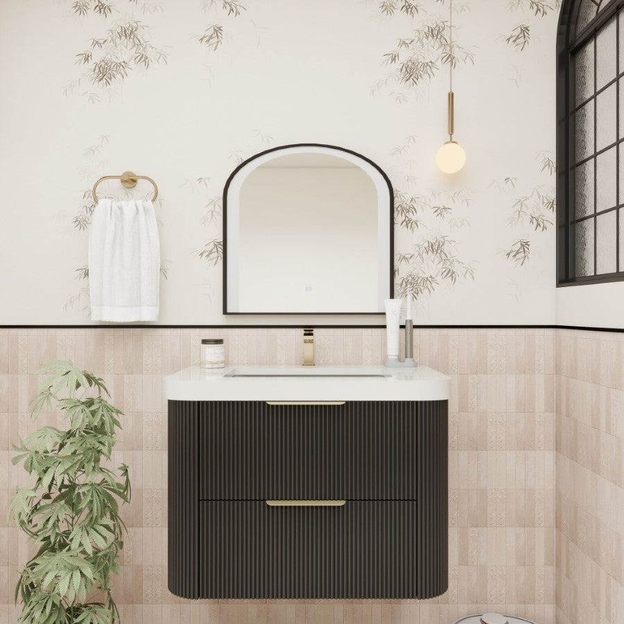 Celine Fluted Floating Bathroom Vanity with Sink