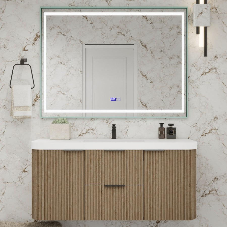 Celine Fluted Floating Bathroom Vanity with Sink