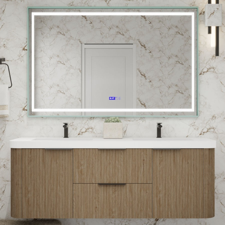Celine Fluted Floating Bathroom Vanity with Sink